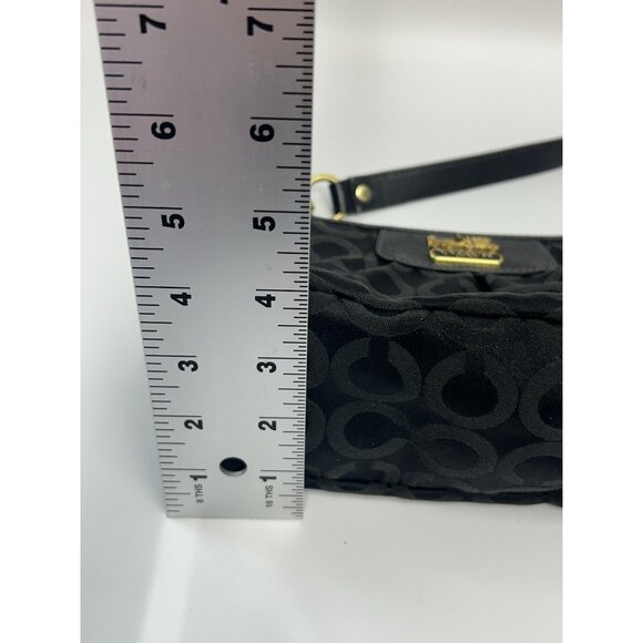 Coach Teri Hobo small Bag Signature C Black Leather Shoulder *EUC - Picture 12 of 12